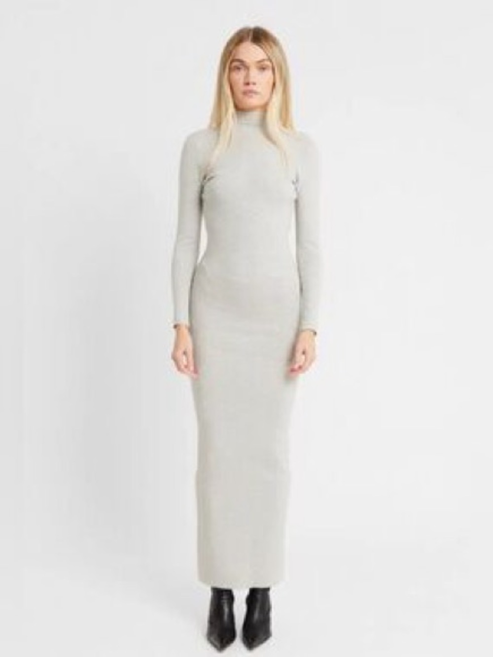 Because Of Alice Grey Marl Fine Knit Maxi Dress Size Medium